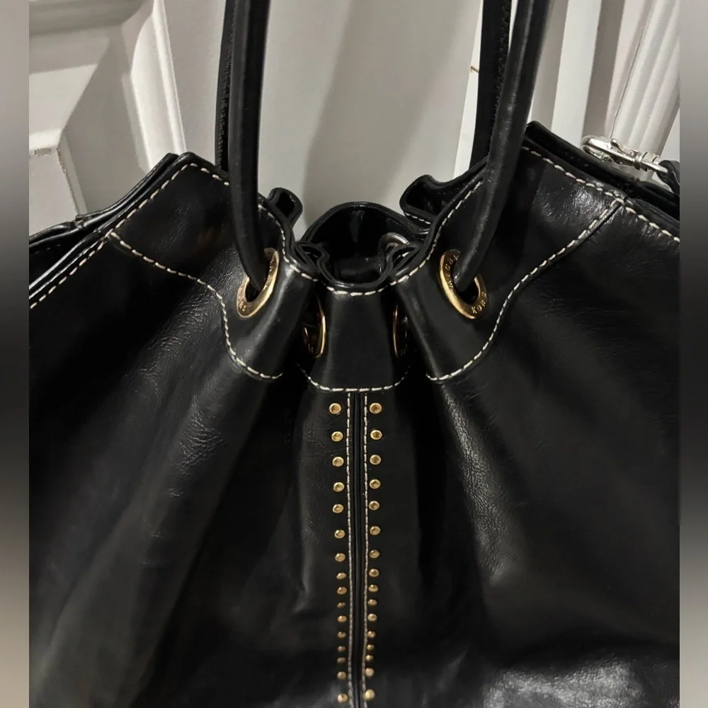 🍎🍎SOLD🍎🍎Black Leather Studded Tote Bag, Michael Kors - Picture 6 of 11